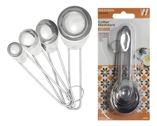 Colheres Medidoras em Aço Inox – 4 Peças