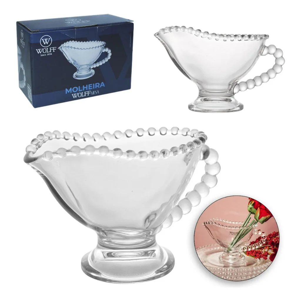Molheira com Alça Cristal Pearl Bolinha Wolff 140ml