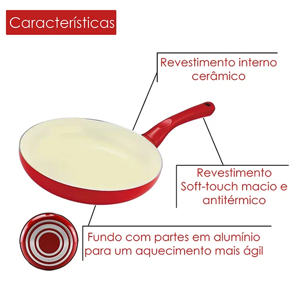Frigideira Revestimento Cerâmico Rubi 1,8Mm 22Cm, Class Home