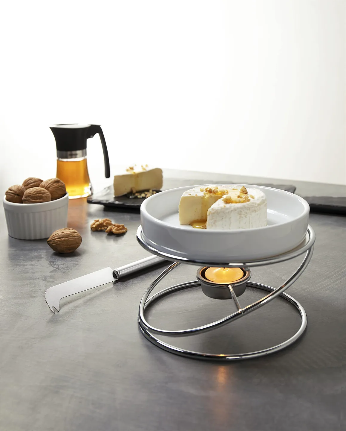 Conjunto de Rechaud Cerâmica para Queijo Brie (4 Peças) Brinox