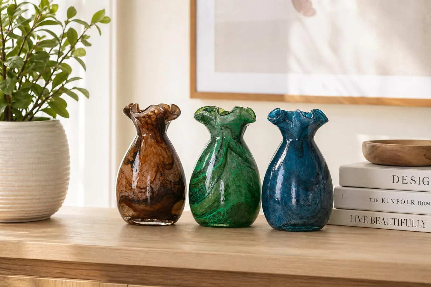 Vaso Decorativo em Vidro Paramount Murano Mesclado