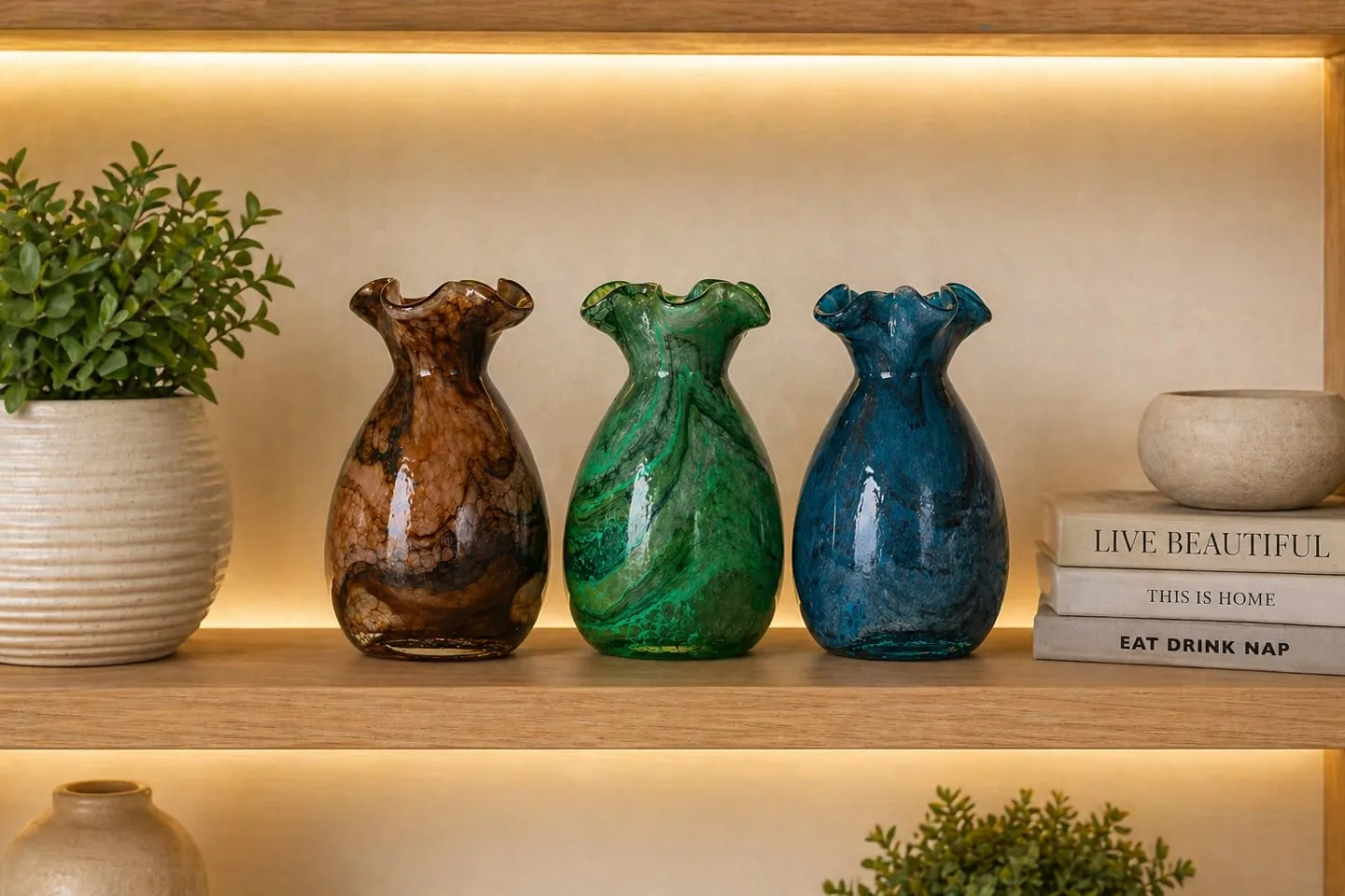 Vaso Decorativo em Vidro Paramount Murano Mesclado