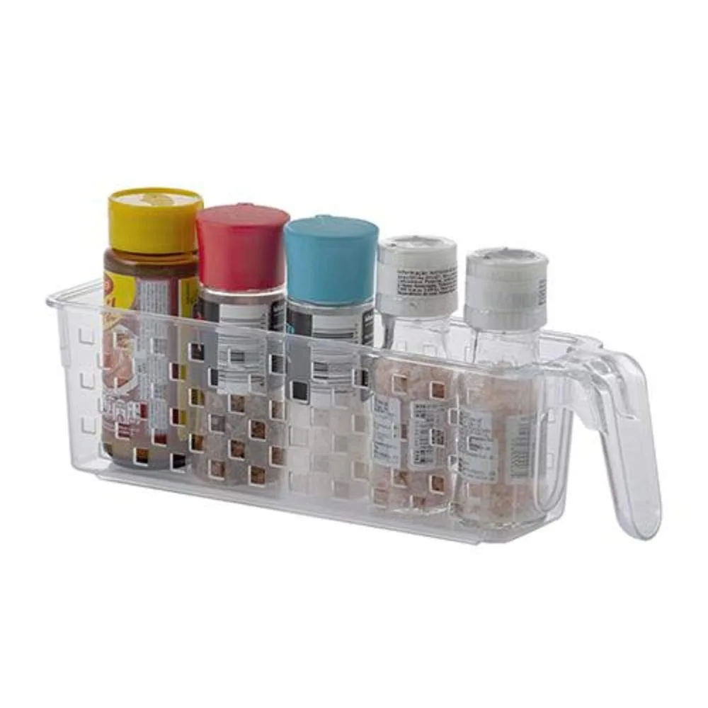 Cesto Organizador Com Alça 28x8x8 Cm Cristal Paramount