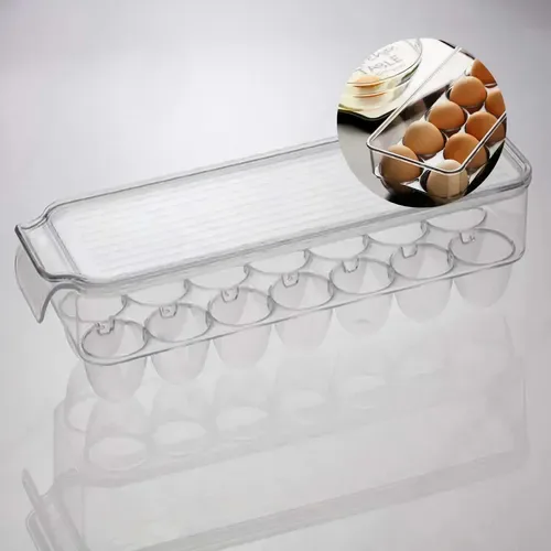 Organizador Porta 12 Ovos com Tampa Acrílico Transparente - Cosy