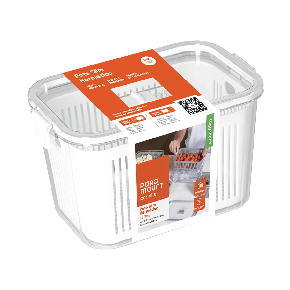 Pote Slim Multiuso 1,780ml Branco 1769 Paramount