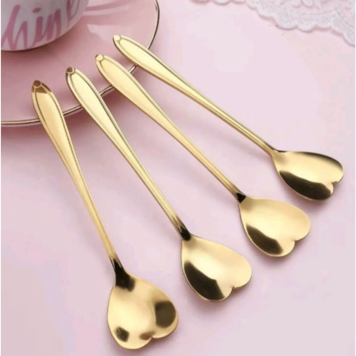 Conjunto 4 Colheres de Chá de Aço Inox Heart- Wolff