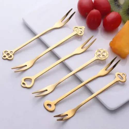 Conjunto De Garfos Para Frutas Em Aço Inoxidável