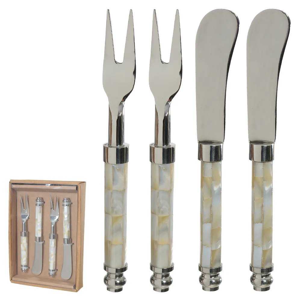 Conjunto Aperitivos Madrepérola  Aço Inox