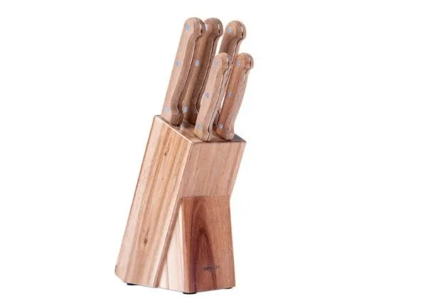 Conjunto de 6 Peças Facas Cabo Madeira Brinox, Madeira
