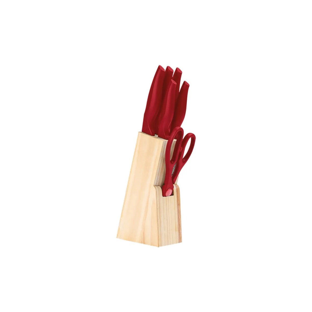 Conjunto de Facas com Cepo Brinox 7 Peças Vermelho