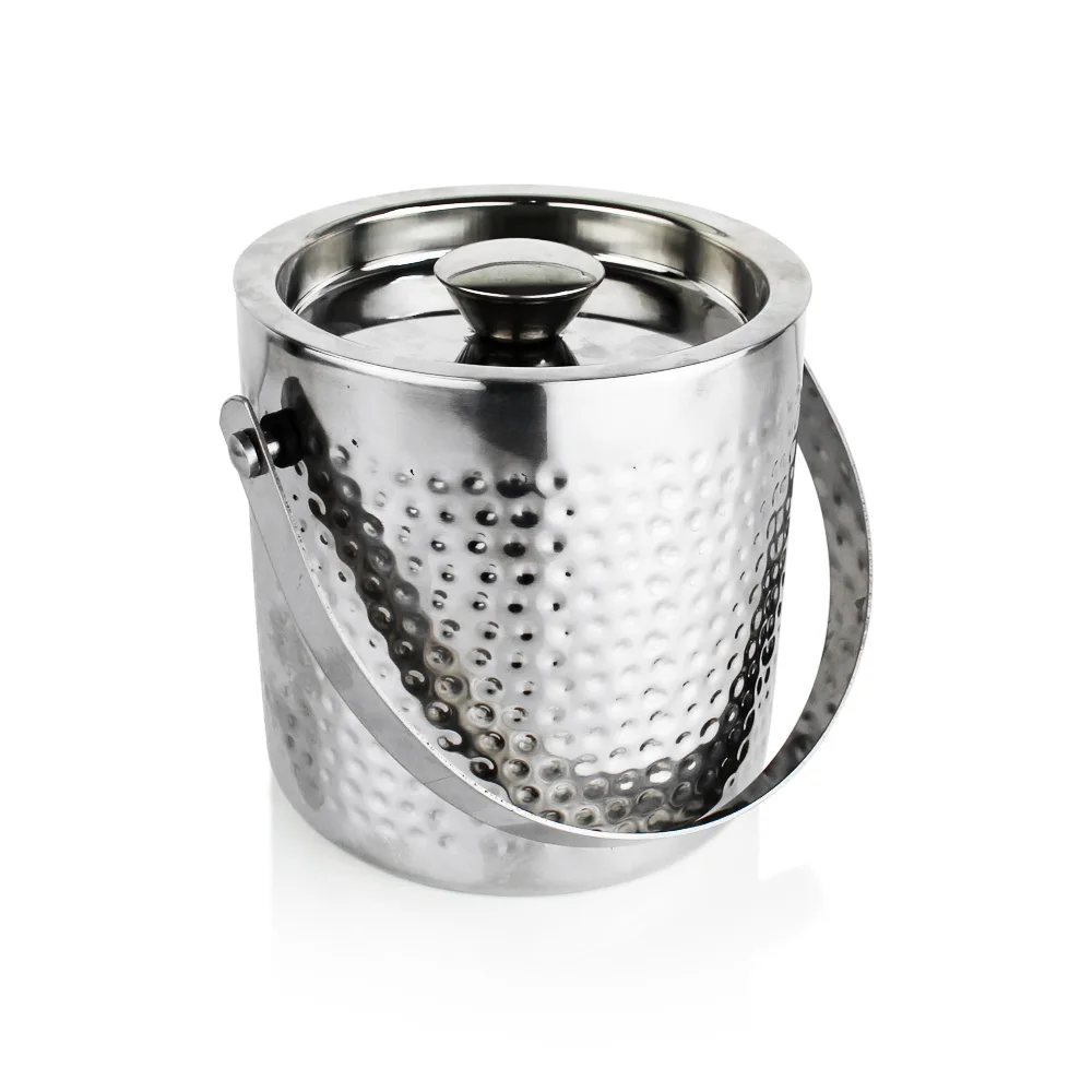 Balde de Gelo em Inox Martelado com Alça 1680ml