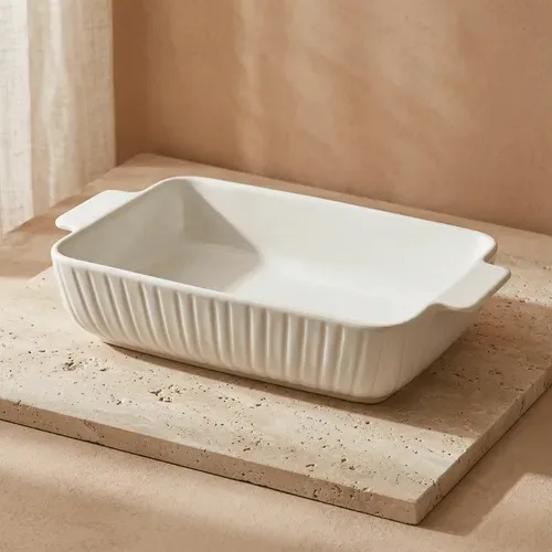 Travessa 25cm Refratária Porcelana Branca 1,2L