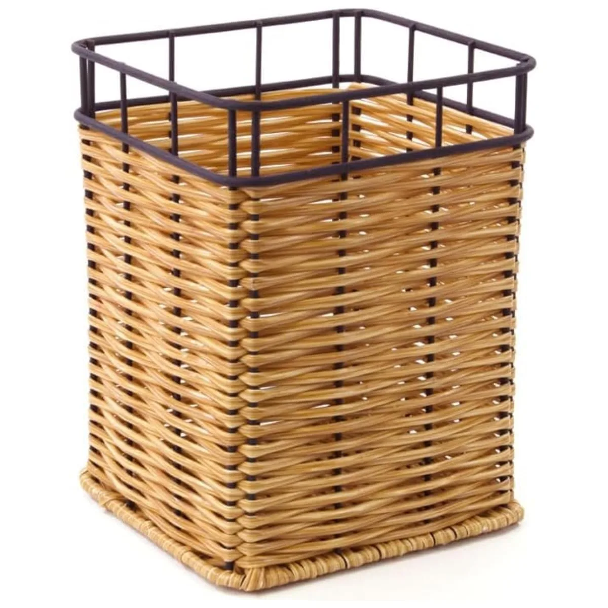 Porta Utensílios em Rattan e Ferro - Organizador de Talheres e Cozinha