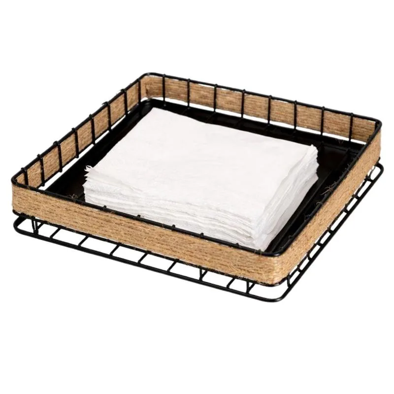 Porta Guardanapos 19cm com Acabamento em Barbante Natural - Wolf