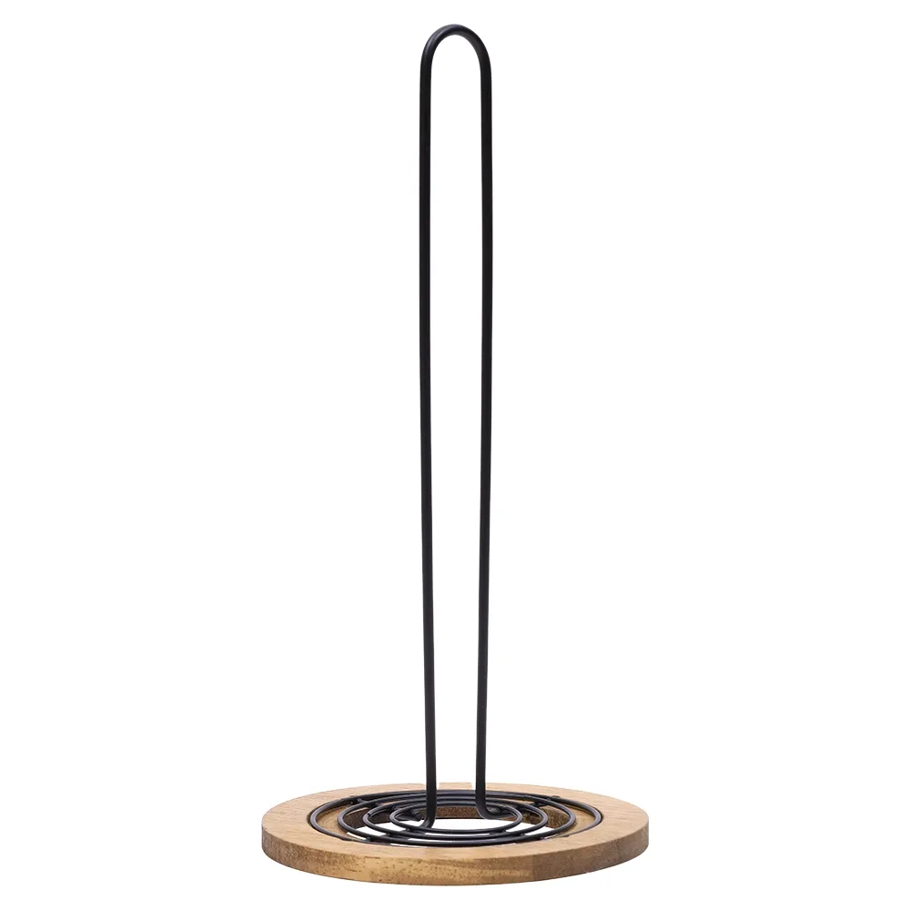 Suporte Papel Toalha Wood Iron (Madeira Ferro) 31cm Preto - MimoStyle