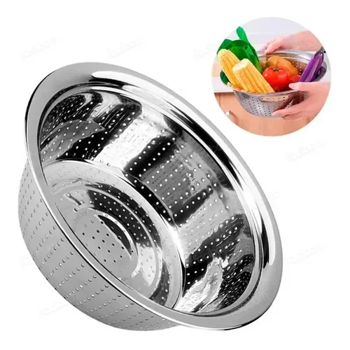 Escorredor Inox Para Arroz Legumes 30cm
