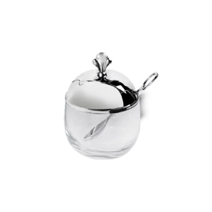 Porta Geleia Colher Vidro Aço Inox Argento 9cm