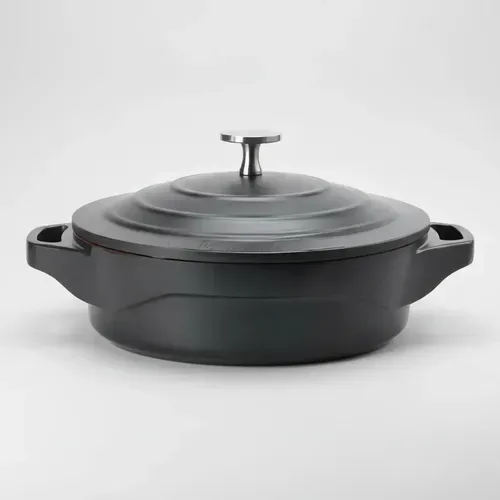 Caçarola Baixa Cerâmica Antiaderente 24cm com Alças de Silicone