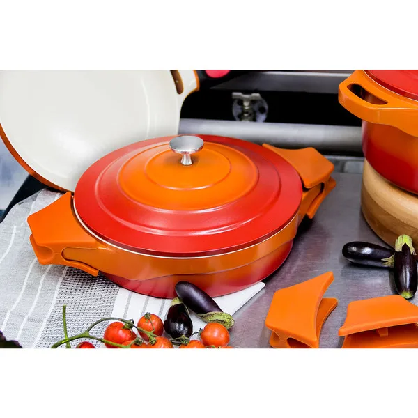 Caçarola Baixa Cerâmica Antiaderente 24cm com Alças de Silicone