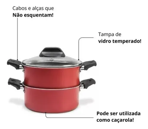 Cozi Vapor com Tampa Especiarias - Vermelho Cereja