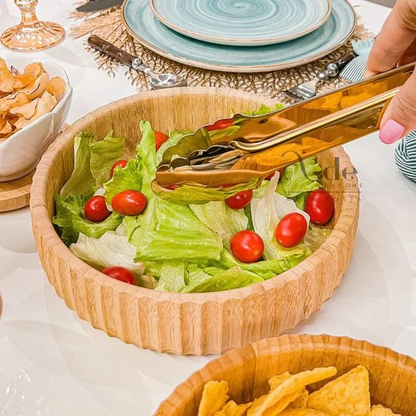 Pegador De Salada Inox Dourado