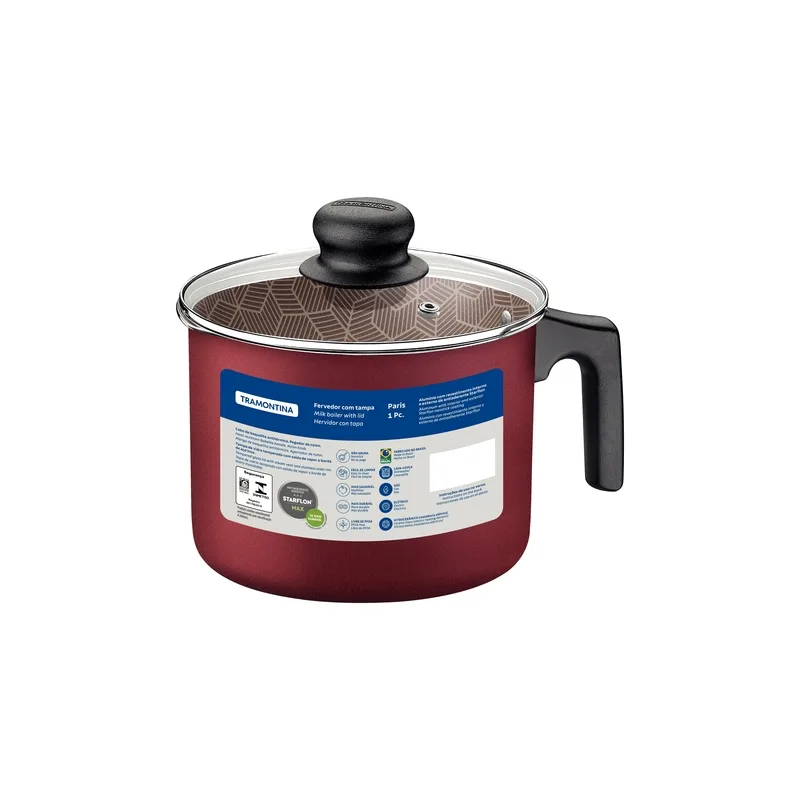 Fervedor antiaderente 2,7l com tampa vidro