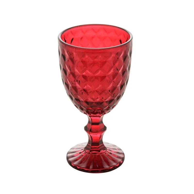 Taça de Vidro Água Suco Vermelho 345ml