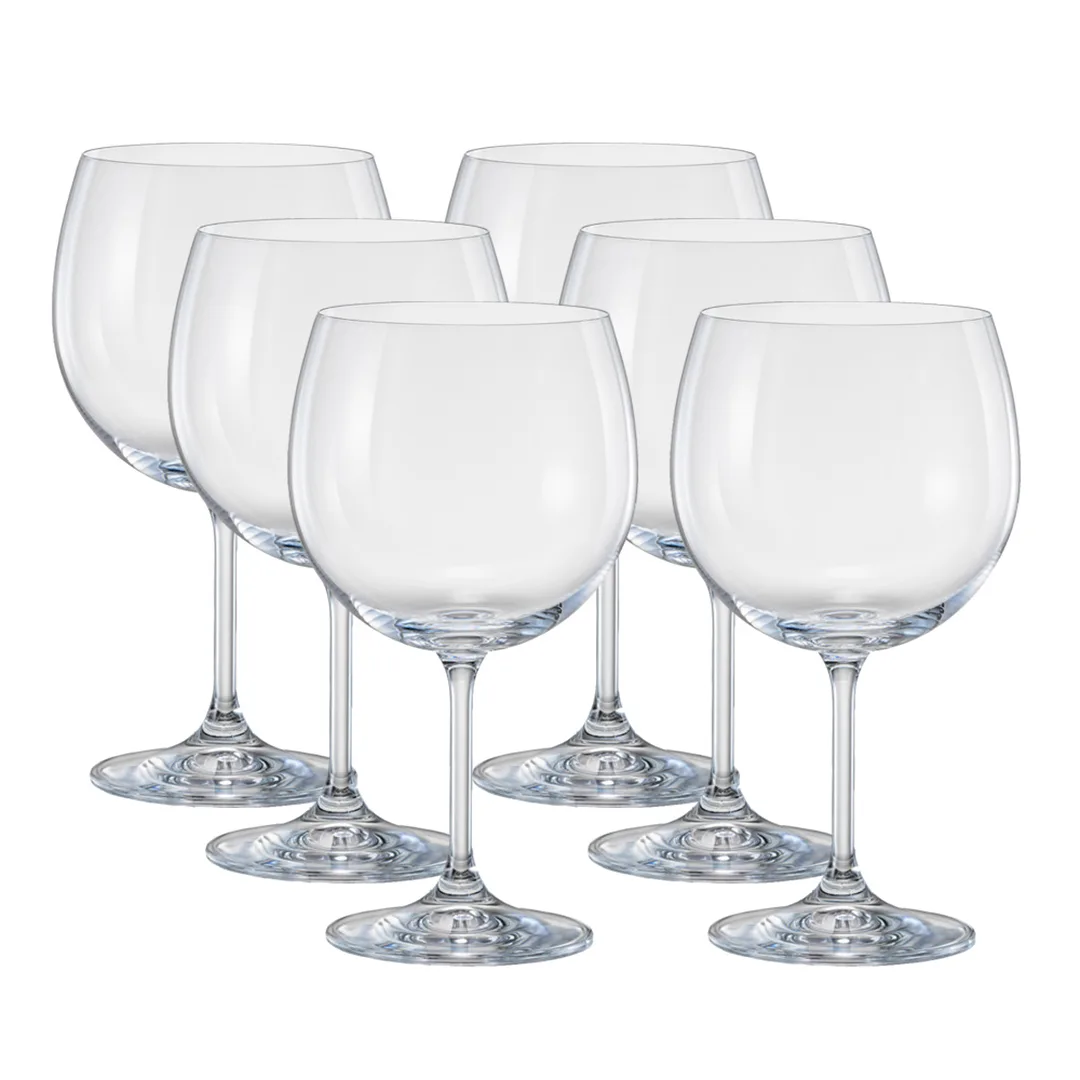 Jogo 6 Taças De Cristal Para Gin 600ml Bohemia