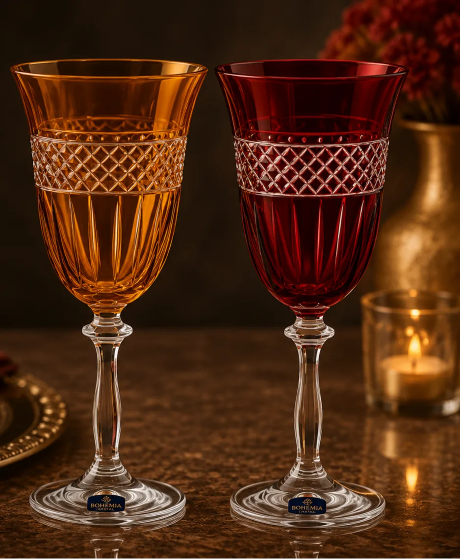 Taça Bohemia Angela Lapidada Cristal 250ml