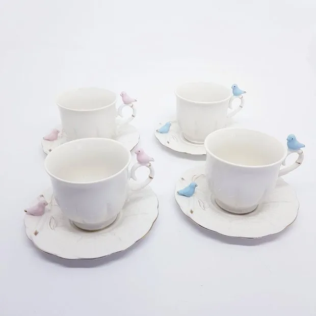 Jogo De 4 Xícaras De Chá Wolff De Porcelana 200ml