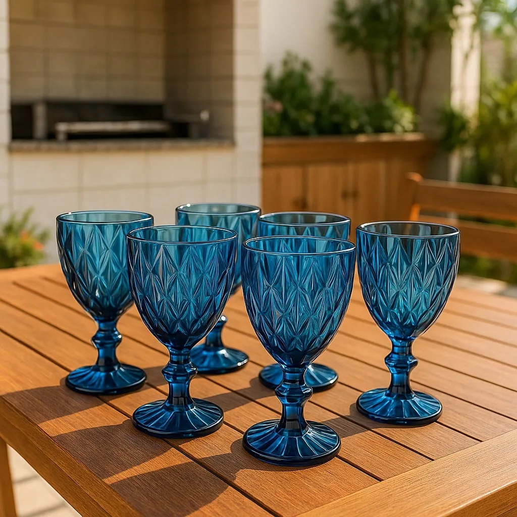 Jogo de Taças Diamond Azul 6 Peças 340ml