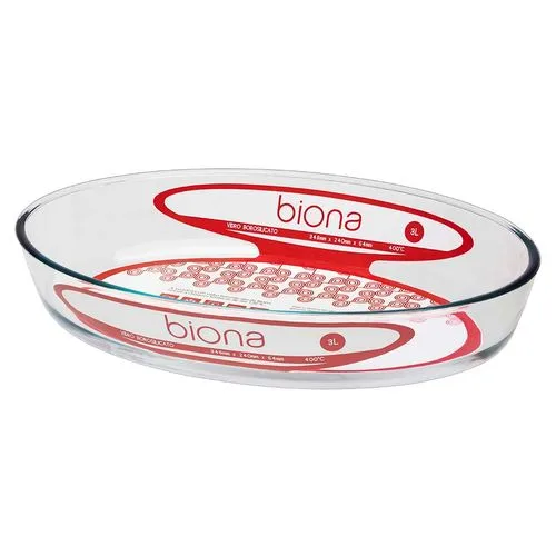 Assadeira De Vidro Borossilicato Oval M 2,4L