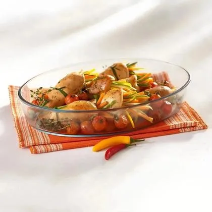 Assadeira De Vidro Borossilicato Oval M 2,4L