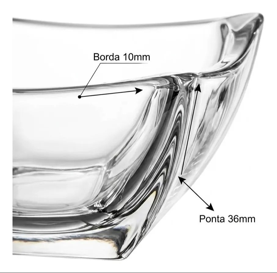 Travessa Quadrada 26cm Cristal