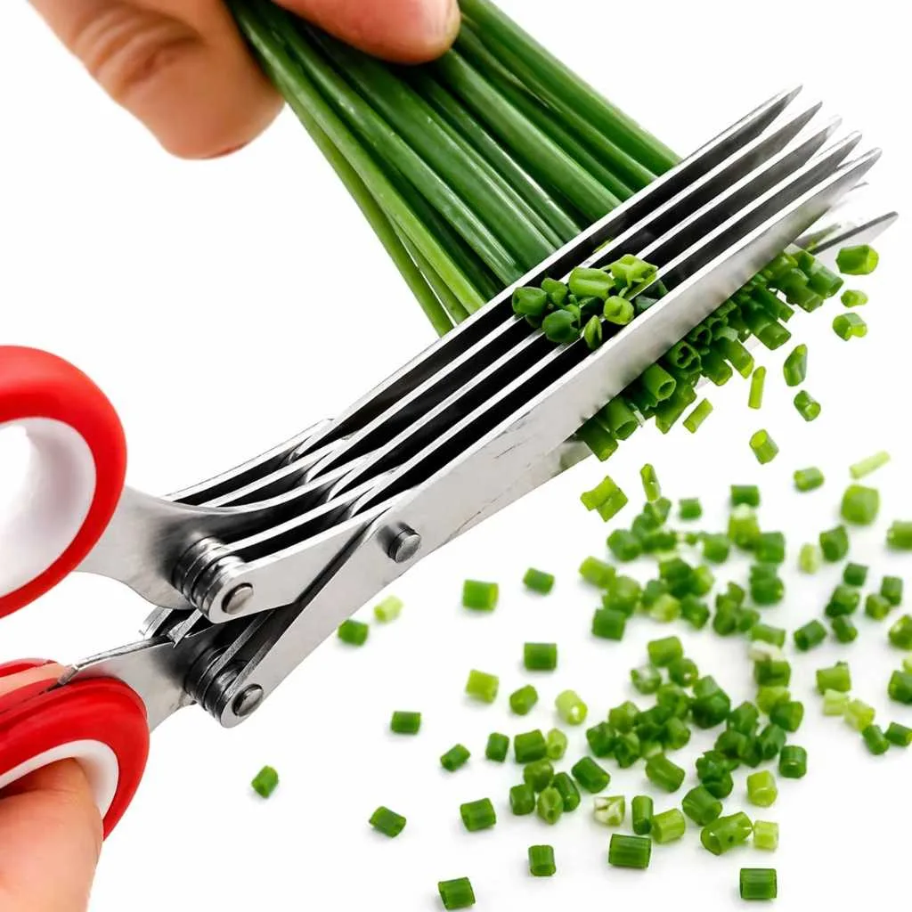 Tesoura De Cozinha Legumes E Temperos 5 Lâminas Inox