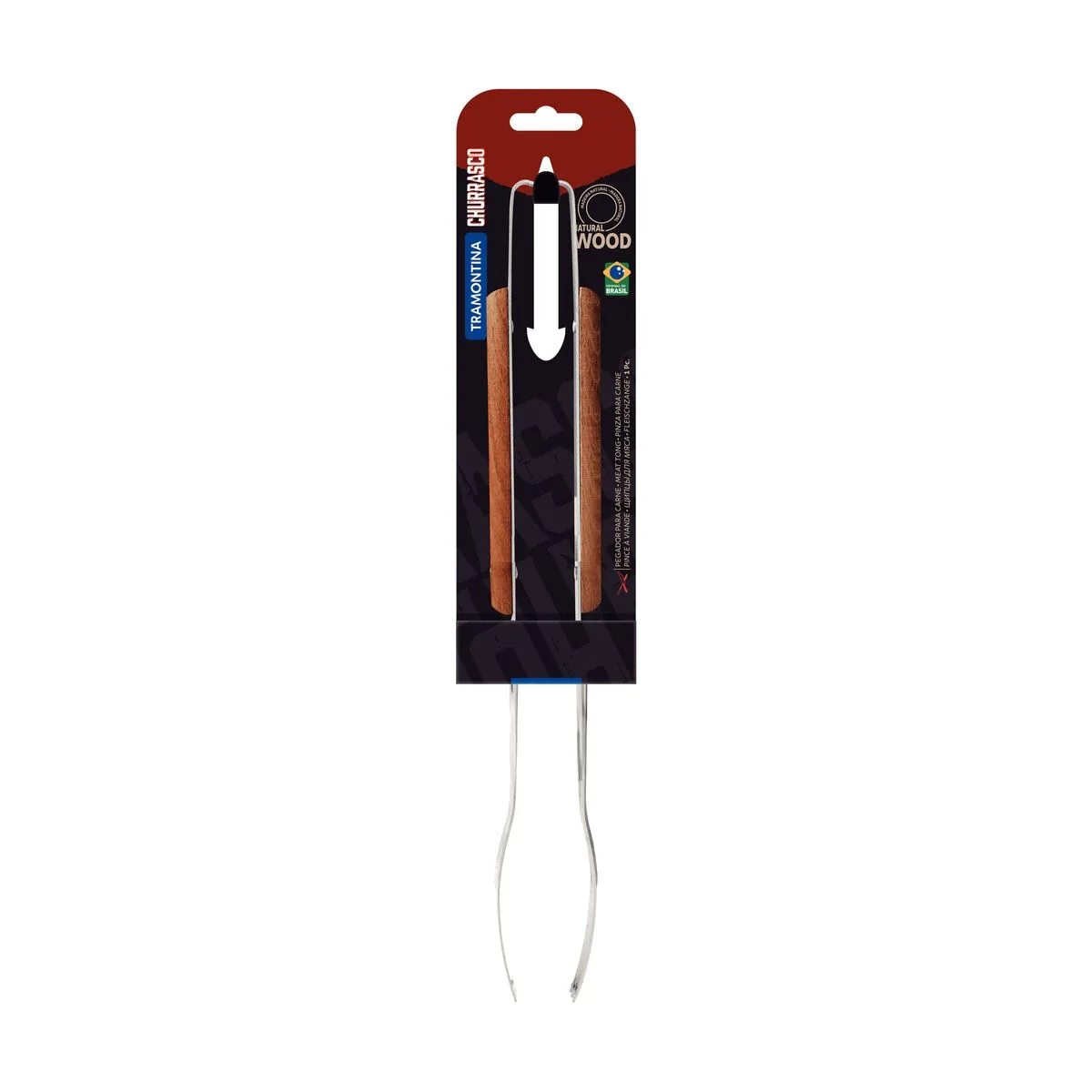 Pegador para Carne Tramontina Churrasco com Lâmina em Aço Inox e Cabo de Madeira 47 cm