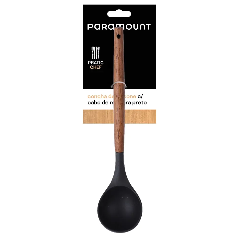 Concha De Silicone C/ Cabo De Madeira Cozinha Paramount