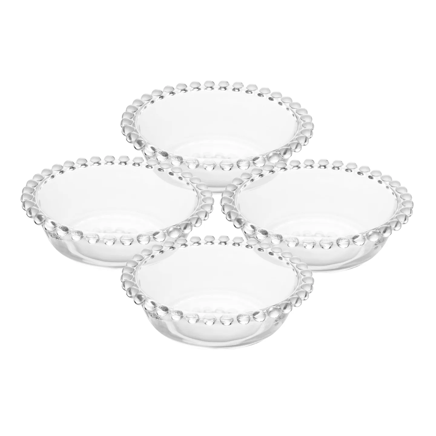 Conjunto De Tigelas De Cristal Bowls Pearl Bolinhas Com 4 Unidades Wolff
