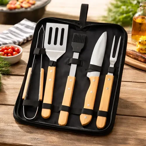 Kit para churrasco com estojo 5 peças