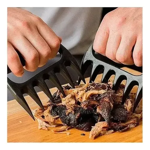 Jogo de 2 garras para carne Easy Grill em plástico preto