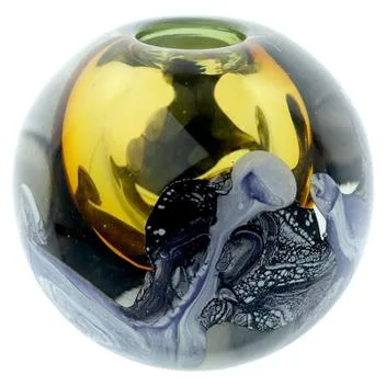 Murano Espiral Vidro 11x10,5cm Âmbar - L’Hermitage