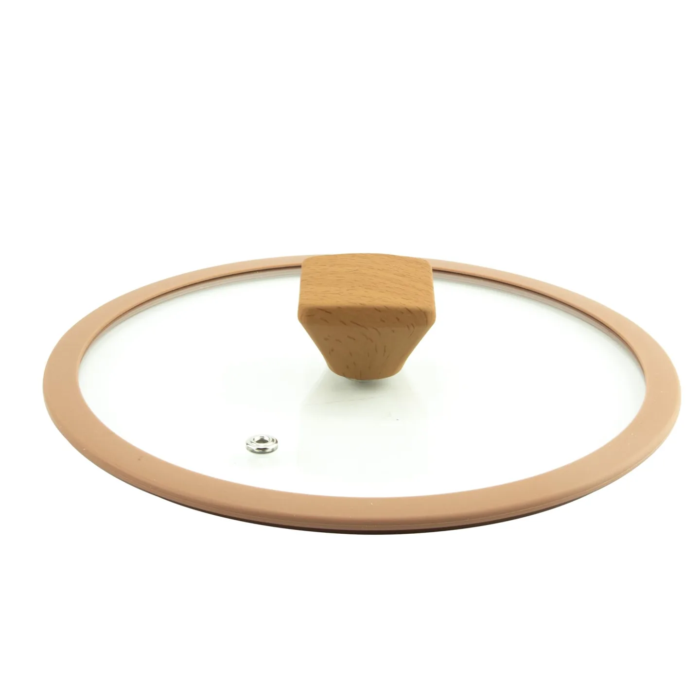 Caçarola antiaderente Norma em aluminio rev cerâmico com tampa de vidro 3L D22cm fendi mocha