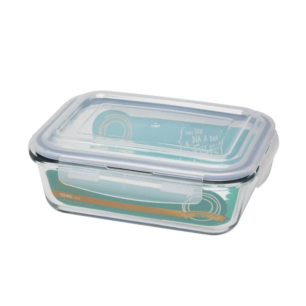 POTES HERMETICOS DE VIDRO BOROSILICATO RETANGULARES 1,04L - CHIA - PT14-1101