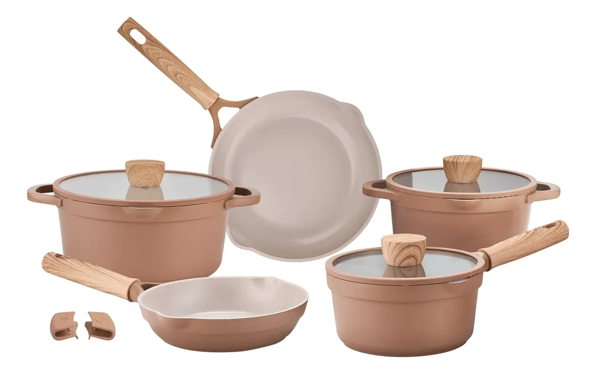 Jogo De Panelas Ceramic life 5 Peças Com Indução Duna Brinox