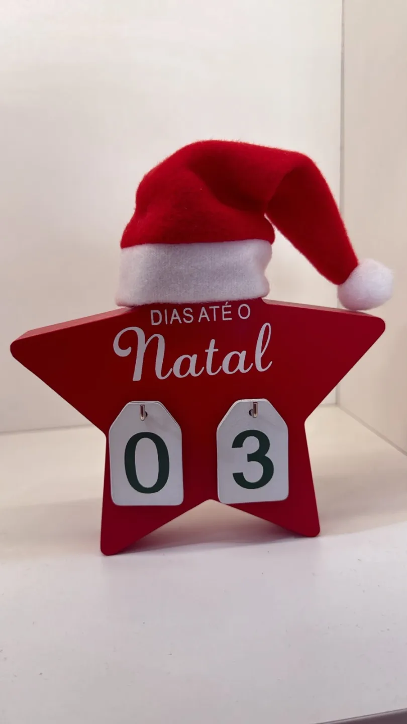 Calendário Contagem Regressiva Natal Estrela Decorativa